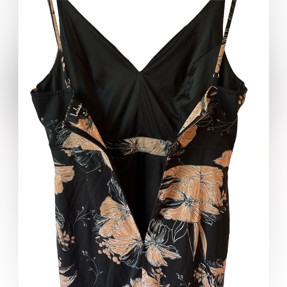 SOLD Lulu’s Darling Daylily Black Floral Print High-Low Maxi Dress - Picture 10 of 12